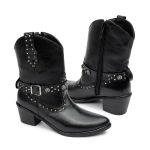 Bota Western Rafaela Couro Preto