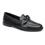 Mocassim Lavínia Couro Preto