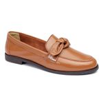 Mocassim Lavínia Couro Caramelo