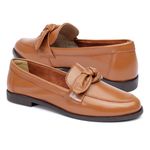 Mocassim Lavínia Couro Caramelo