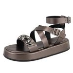 Sandália FlatForm Chloe Grafite 