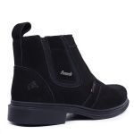  Bota Botina Cano Curto Em Couro Legítimo Preto
