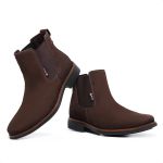 Bota Chelsea Masculina Nobuck Café