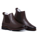 Bota Chelsea Masculina Em Couro Legítimo Forrada Em Couro Café