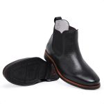Bota Chelsea Masculina Em Couro Legítimo Forrada Em Couro Preto