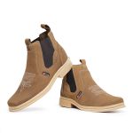 Botina Country Em Couro Legítimo Cana Rústica Western