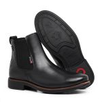 Bota Chelsea Em Couro Legítimo Vegetaly Preto
