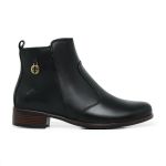 Bota Feminina Em Couro Legítimo Cano Curto Casual Zíper