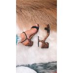 Sandália Lovely Animal Print E Preto