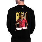 Blusa Moletom Gola Careca Católico Agasalho Carlo Acutis Preto
