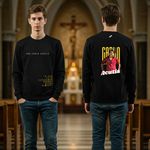 Blusa Moletom Gola Careca Católico Agasalho Carlo Acutis Preto