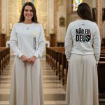 Agasalho Blusa Moletom São Carlo Acutis Católico Branco