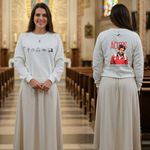 Blusa São Carlo Acutis Católico Comic Moletom Branco Branco
