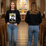 Blusa São Carlo Carlo Acutis Agasalho Católico Comic Moletom Preto