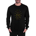 Blusa Moletom Gola Careca Católico Agasalho Medalha Milagros P