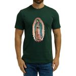 Camiseta Religiosa Católica Guadalupe Verde Musgo Unissex Verde-Musgo