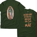 Camiseta Religiosa Católica Guadalupe Verde Musgo Unissex Verde-Musgo