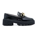 MOCASSIM TRATORADO SANDY PRETO ELOS DOURADO 