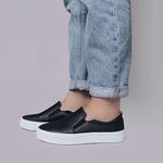 Tênis slip on sola alta preto - São Paulo