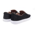 Tênis slip on couro casual preto - São Paulo