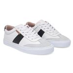 Tênis couro casual branco e preto - Maracanã