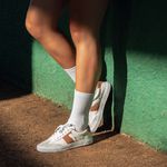 Tênis couro casual branco e mocha - Maracanã
