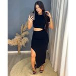Vestido Canelado Midi