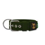 Coleira Para Cachorro Fit + Guia / Verde Militar