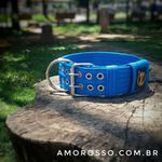 Coleira Para Cachorro Amorosso Azul E Preto