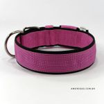 Coleira Para Cachorro Amorosso Slim (rosa e preto)