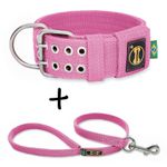 Coleira Para Cachorro Amorosso + Guia Curta 80cm (ROSA) 