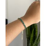 Pulseira Riviera Gravatinha Verde Turmalina Ouro 