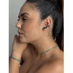 Pulseira Riviera Gravatinha Verde Turmalina Ouro 