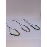 Pulseira Riviera Gravatinha Verde Turmalina Ouro 