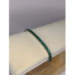 Pulseira Riviera Gravatinha Verde Turmalina Ródio Branco 