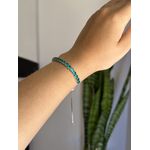 Pulseira Riviera Gravatinha Verde Turmalina Ródio Branco 