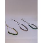 Pulseira Riviera Gravatinha Verde Turmalina Ródio Branco 