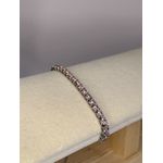 Pulseira Riviera Gravatinha Rose Ródio Branco