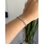 Pulseira Riviera Gravatinha Rose Ródio Branco