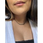 Choker Elos Groumet Banho Ródio Branco 