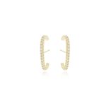 Brinco Ear Hook Filete Cravejado 