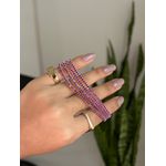 Kit 4 Pulseiras Rivieras Elástico Fúcsia 