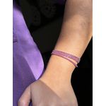Kit 4 Pulseiras Rivieras Elástico Fúcsia 