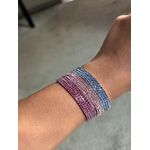 Kit 4 Pulseiras Rivieras Elástico Fúcsia 