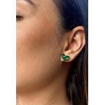 Conjunto Coração Lapidado Verde Esmeralda