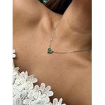 Conjunto Coração Lapidado Verde Esmeralda