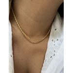 Choker Cordão Baiano Médio 3mm Banhado a Ouro 