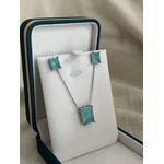 Conjunto Fusion Agua Marinha Banhado a Ródio Branco 