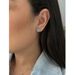 Conjunto Fusion Agua Marinha Banhado a Ródio Branco 