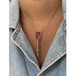 Colar Gravatinha Cristal Pink Degradê